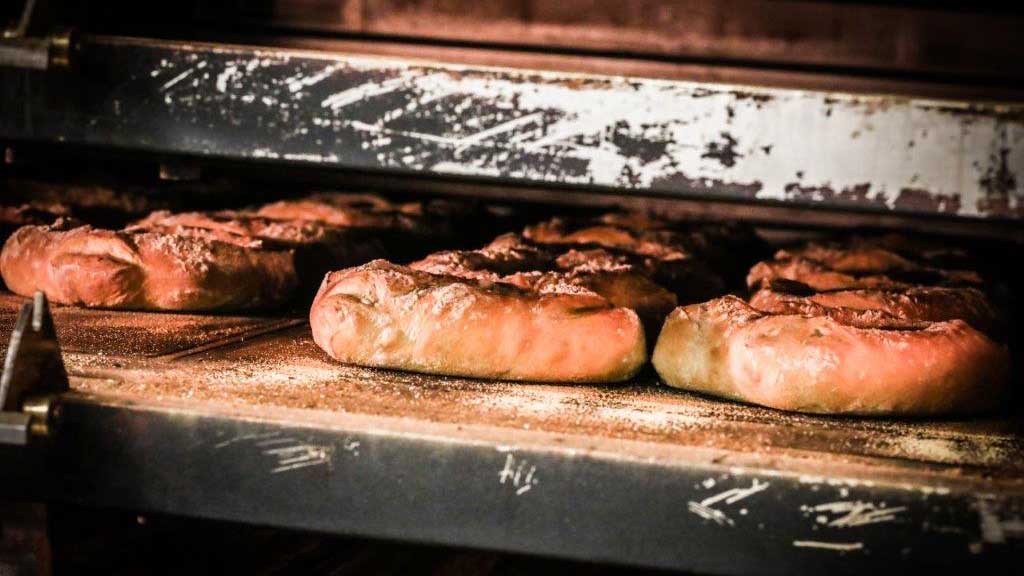 Bread in an oven