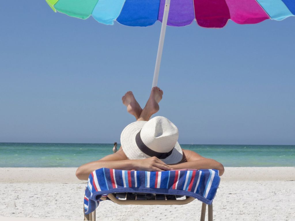 relaxing on the beach