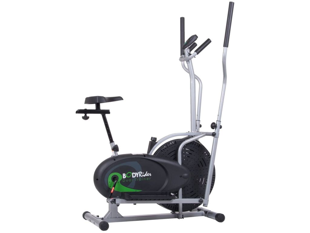 Body Rider Elliptical Trainer and Exercise Bike with Seat and Easy Computer / Dual Trainer 2 in 1 Cardio Home Office Fitness Workout Machine BRD2000