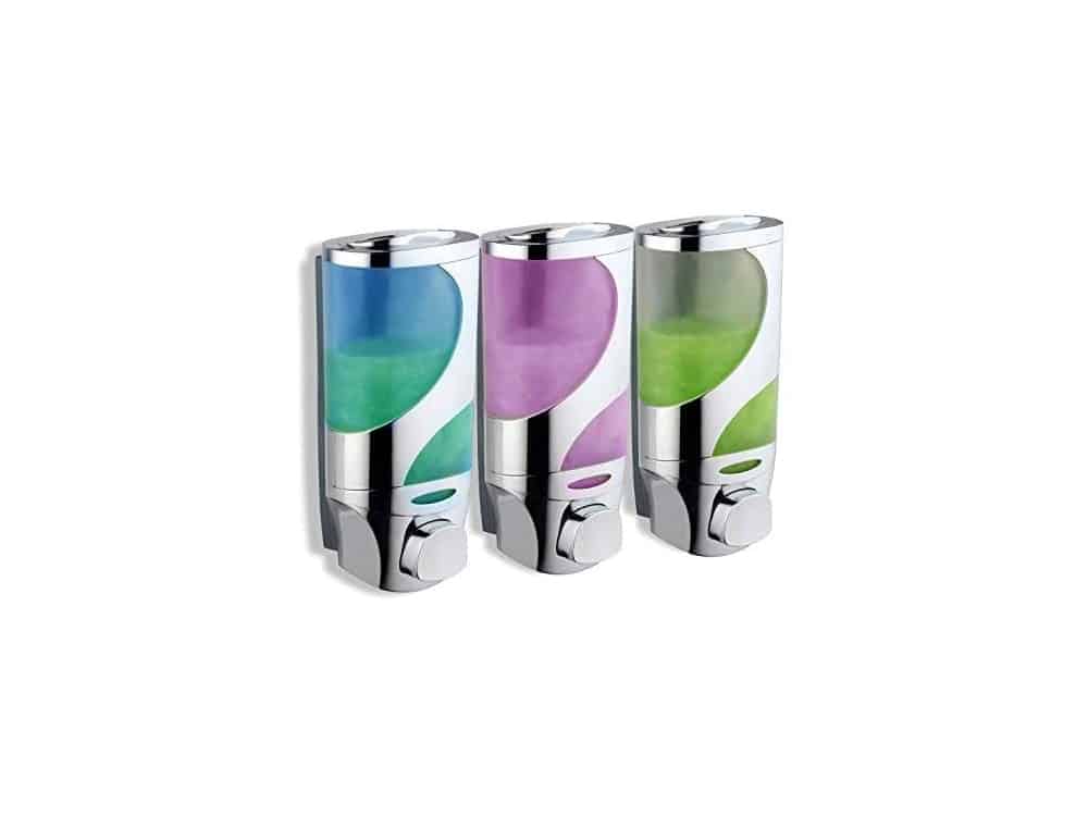 HotelSpaWave Luxury Soap/Shampoo/Lotion Modular-Design Shower Dispenser System (Pack of 3)