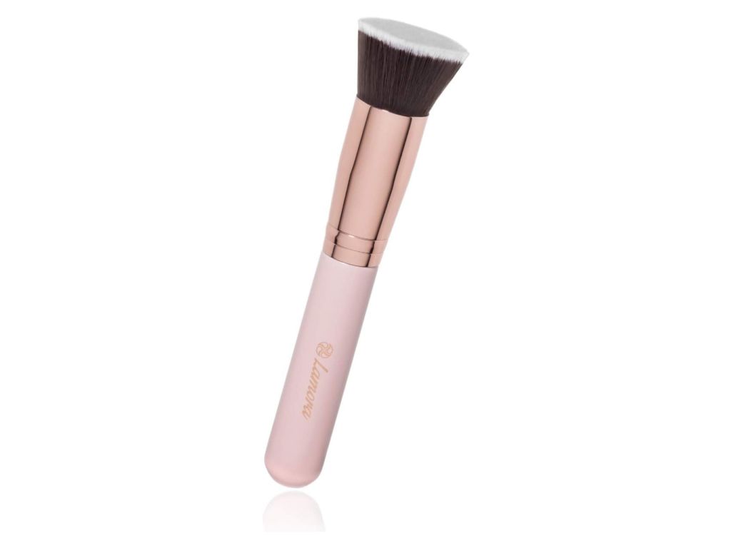 Foundation Makeup Brush Flat Top Kabuki for Face - Perfect For Blending Liquid, Cream or Flawless Powder Cosmetics - Buffing, Stippling, Concealer - Premium Quality Synthetic Dense Bristles!