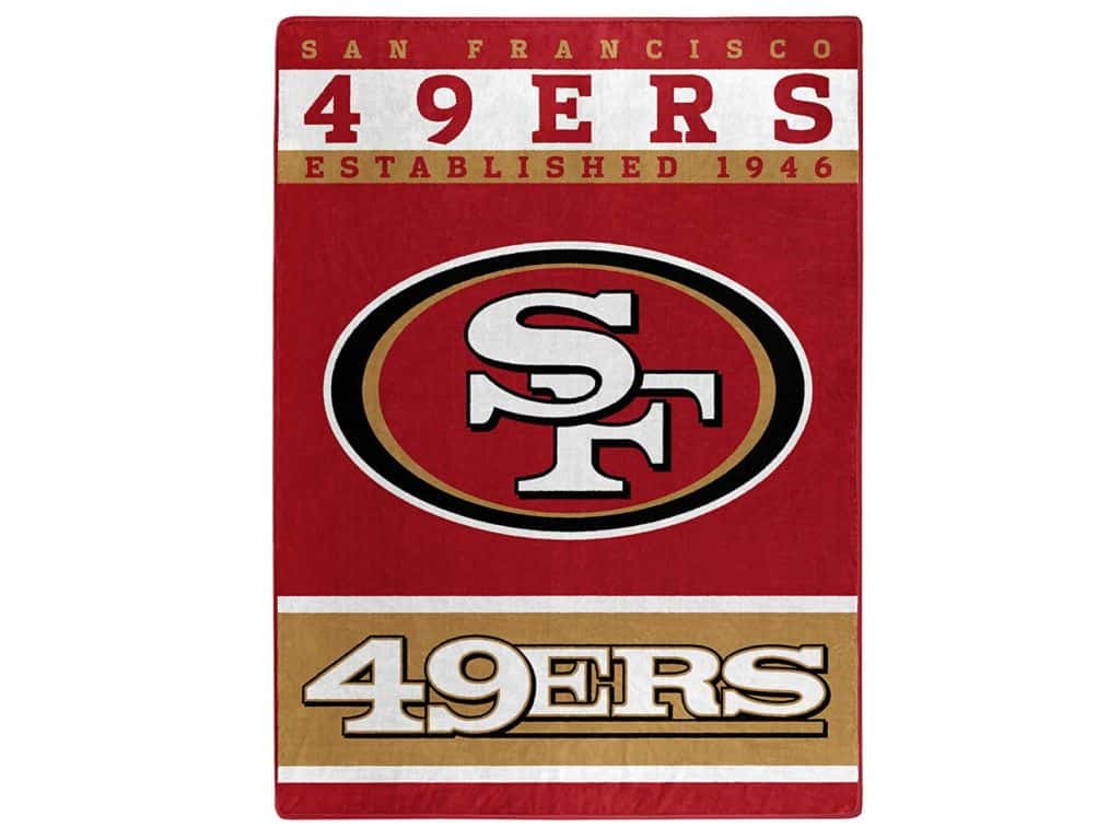 Front View of 49ers Throw Blanket