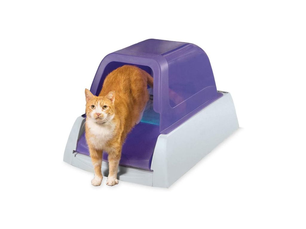 ScoopFree Automatic Self Cleaning Hooded Cat Litter Box - Ultra, Top-Entry - Purple or Taupe - Covered 2nd Generation - Includes Disposable Tray with Premium Blue Crystal Litter and Hood