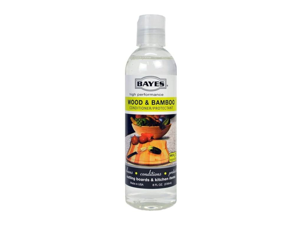 Bayes High-Performance Food Grade Mineral Oil Wood & Bamboo Conditioner and Protectant - Cleans, Conditions and Protects Wood, Bamboo, and Teak Cutting Boards and Utensils - 8 oz