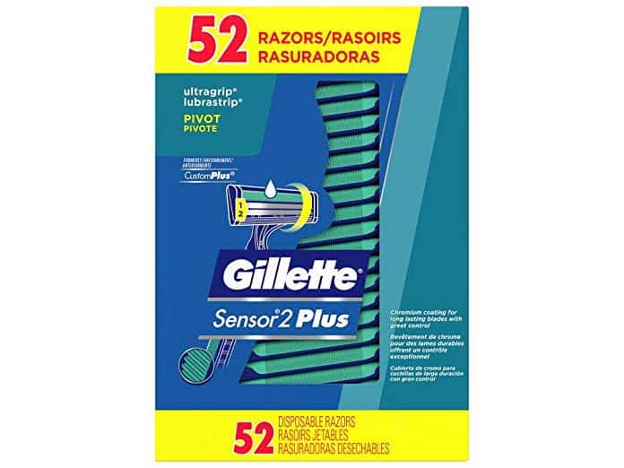 5Star-TD Men's Gillette Custom Plus Disposable Razor With Powder Lubrastrip 52 Count