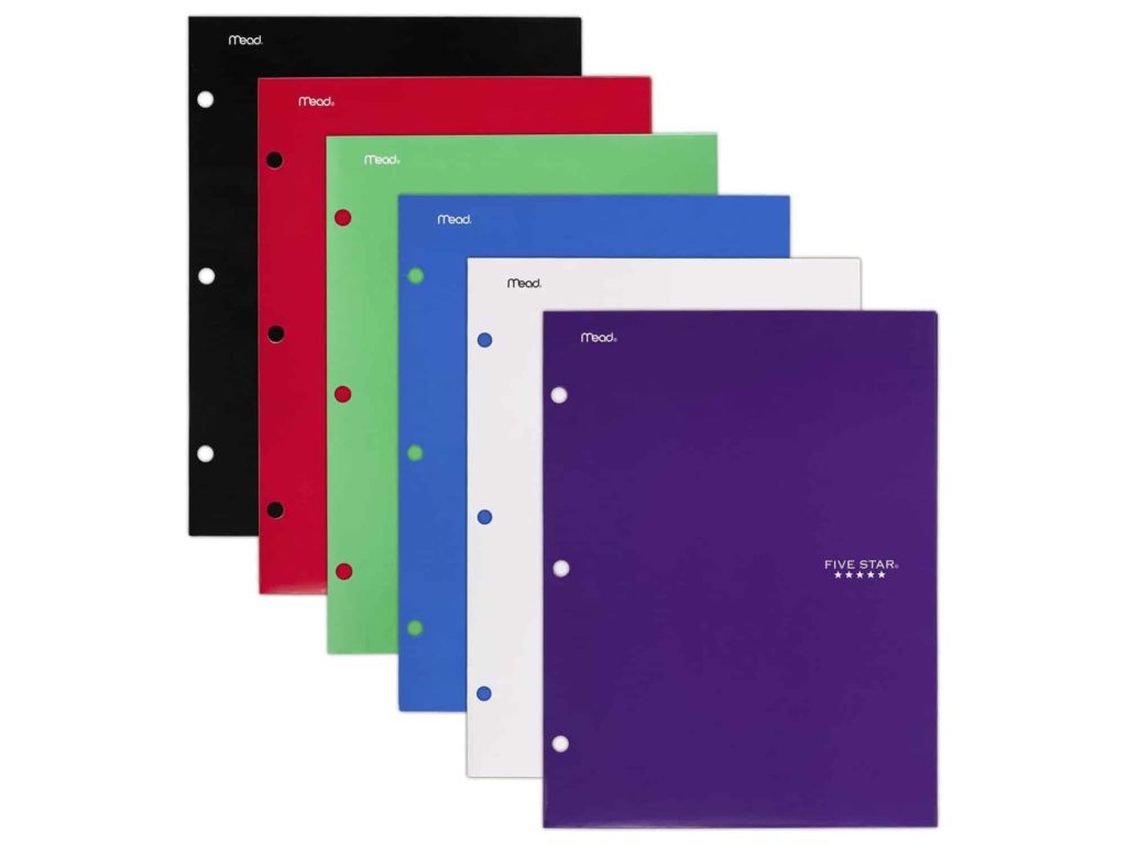 Five Star 4 Pocket Folders, 2 Pocket Folders Plus 2 Additional Pockets, Assorted Colors, 6 Pack (38058)