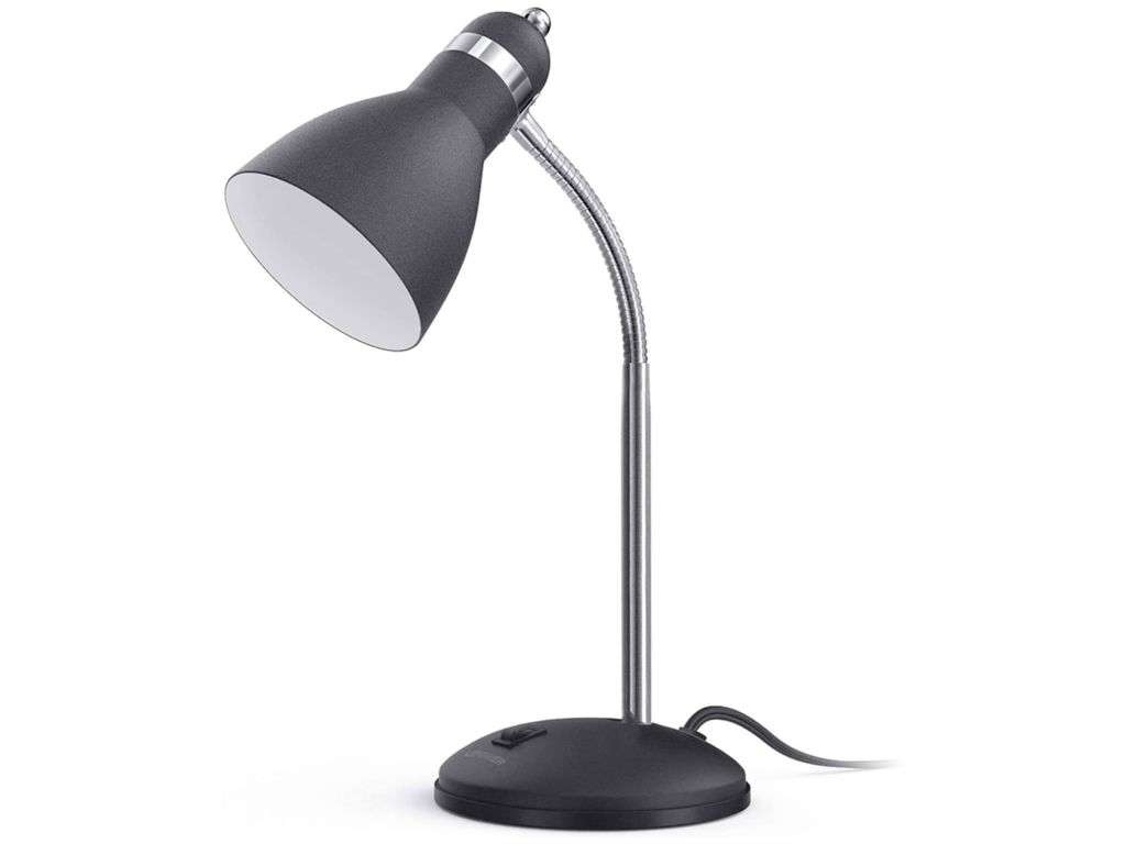 LEPOWER Metal Desk Lamp, Eye-Caring Table Lamp, Study Lamps with Flexible Goose Neck for Bedroom and Office (Sandy Black)