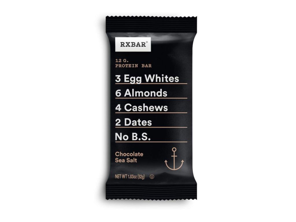 RXBAR, Chocolate Sea Salt, Protein Bar, 1.83 Oz (Pack of 12) High Protein Snack, Gluten Free