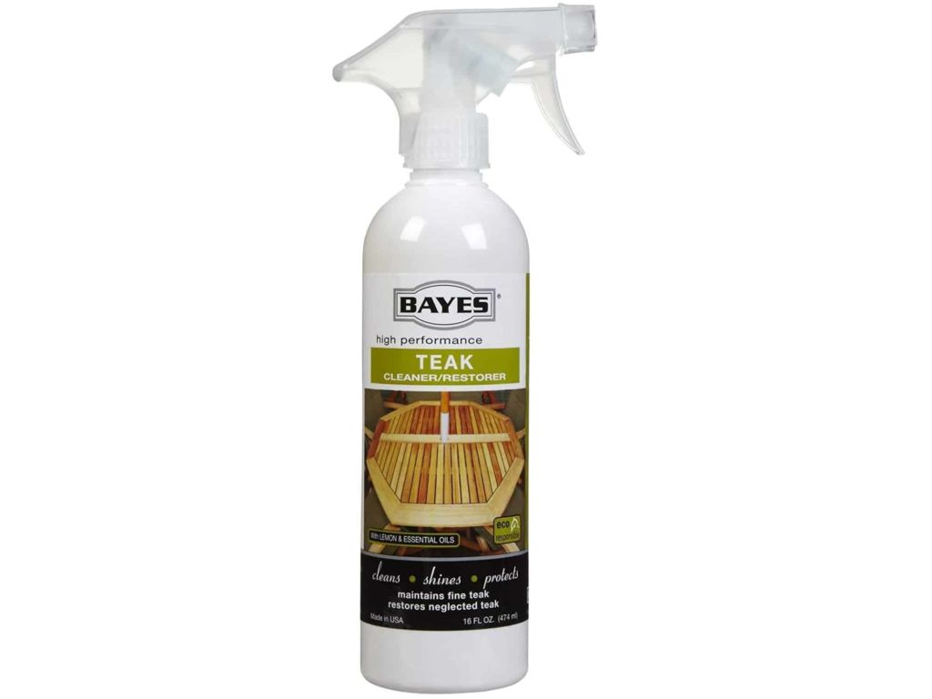 Bayes High Performance Teak Cleaner & Restorer - Cleans, Shines, and Protects - Maintains Fine Teak and Restores Neglected Teak - 16 oz (1-Pack)