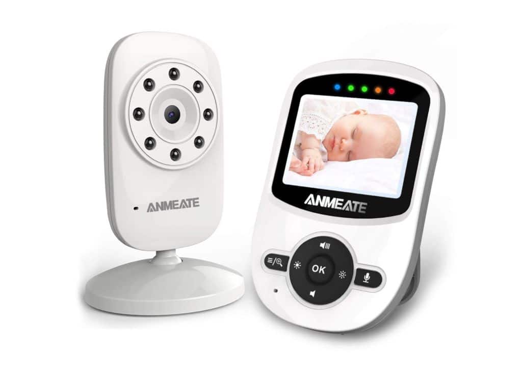 Video Baby Monitor with Digital Camera, ANMEATE Digital 2.4Ghz Wireless Video Monitor with Temperature Monitor, 960ft Transmission Range, 2-Way Talk, Night Vision, High Capacity Battery