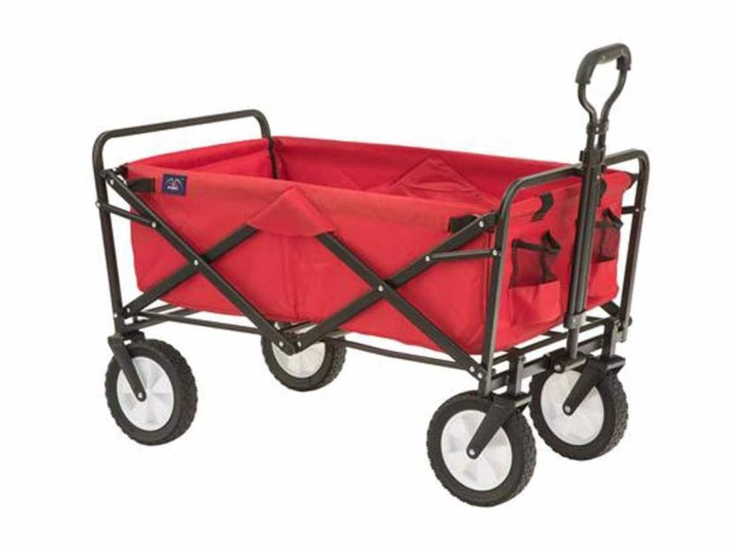 The heavy duty frame can handle up to 150 pounds and all kinds of surfaces.