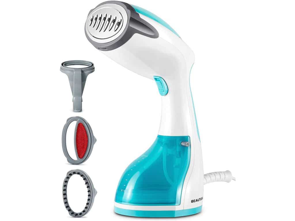 BEAUTURAL Steamer for Clothes with Pump Steam Technology, Portable Handheld Garment Fabric Wrinkles Remover, 30-Second Fast Heat-up, Auto-Off, Large Detachable Water Tank