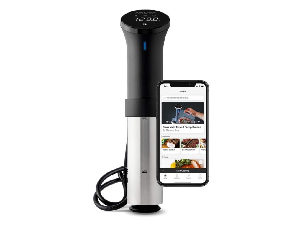 Anova Culinary AN500-US00 Sous Vide Precision Cooker (WiFi), 1000 Watts | Anova App Included, Black and Silver
