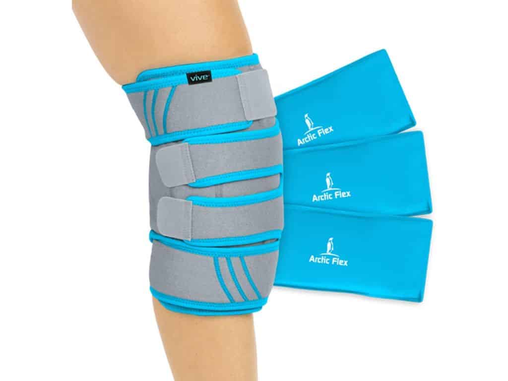 Vive Knee Ice Pack Wrap - Cold / Hot Gel Compression Brace - Heat Support Strap For Arthritis Pain, Tendonitis, ACL, Athletic Injury, Osteoarthritis, Women, Men, Running, Meniscus and Patella Surgery