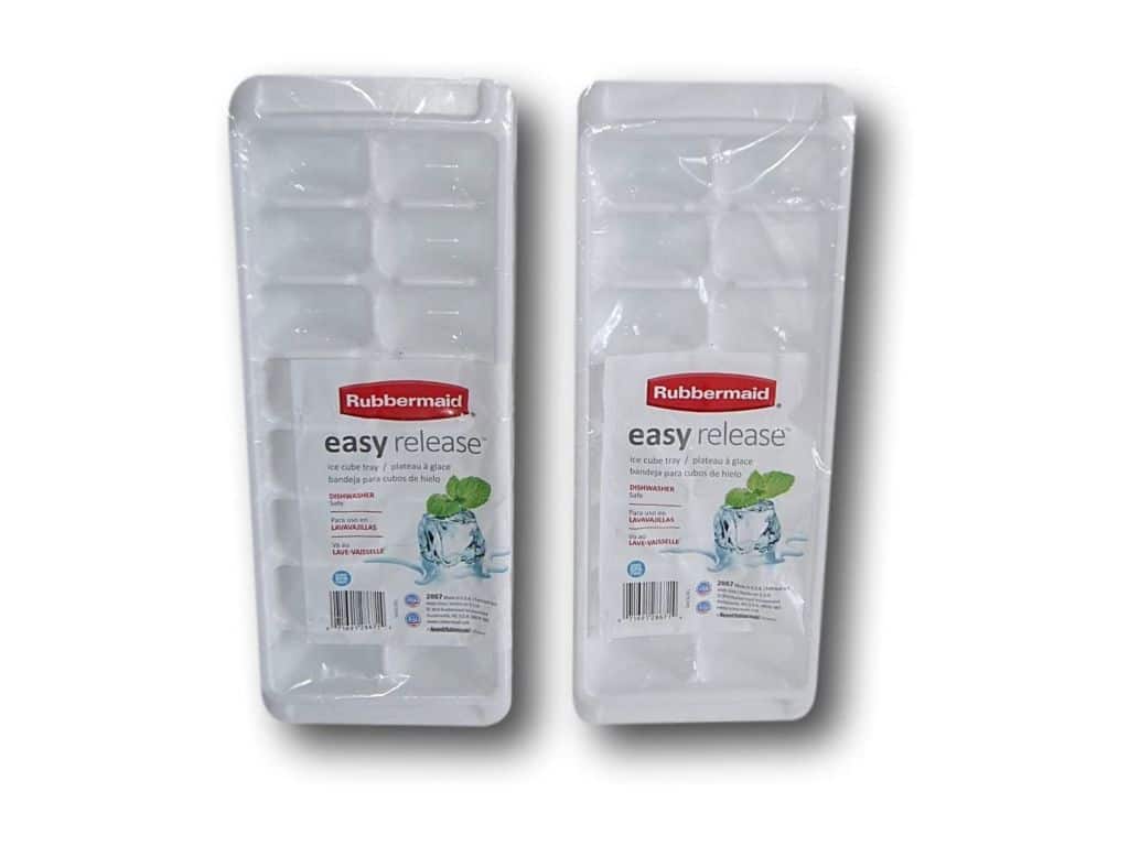 Rubbermaid White Easy Release Ice Cube Tray Set of 2, 12.5'' x 5'