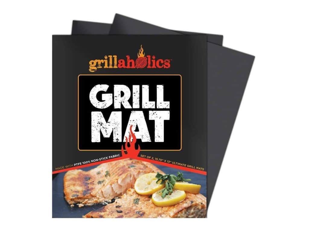 Grillaholics Grill Mat - Set of 2 Heavy Duty BBQ Grill Mats - Non Stick, Reusable, and Easy to Clean Barbecue Grilling Accessories - Lifetime Manufacturer's Warranty