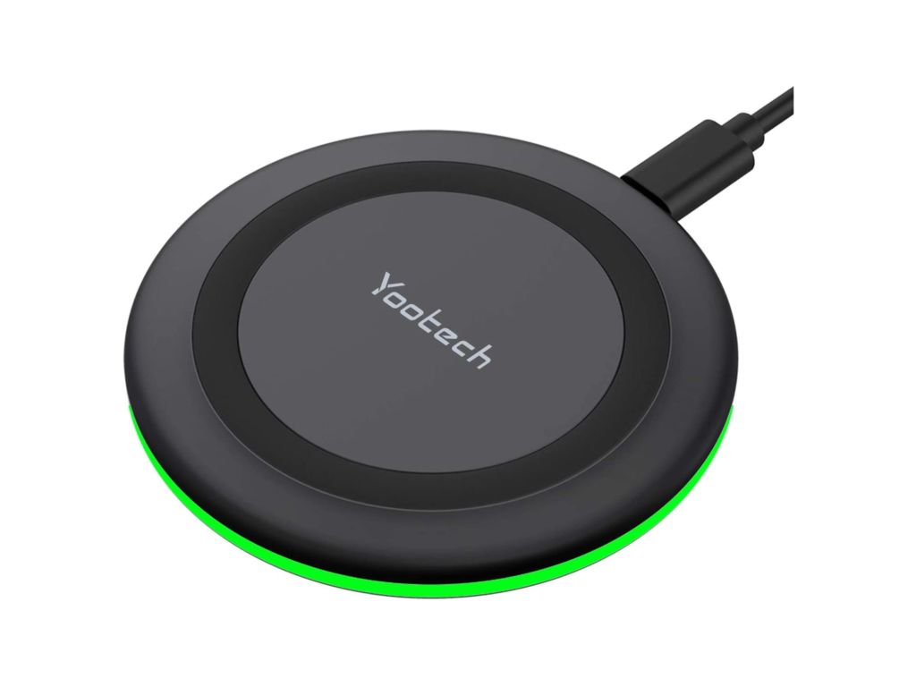 Yootech Wireless Charger, Qi-Certified 10W Max Fast Wireless Charging Pad Compatible with iPhone 12/12 Mini/12 Pro Max/SE 2020/11 Pro Max,Samsung Galaxy S21/S20/Note 10/S10,AirPods Pro(No AC Adapter)