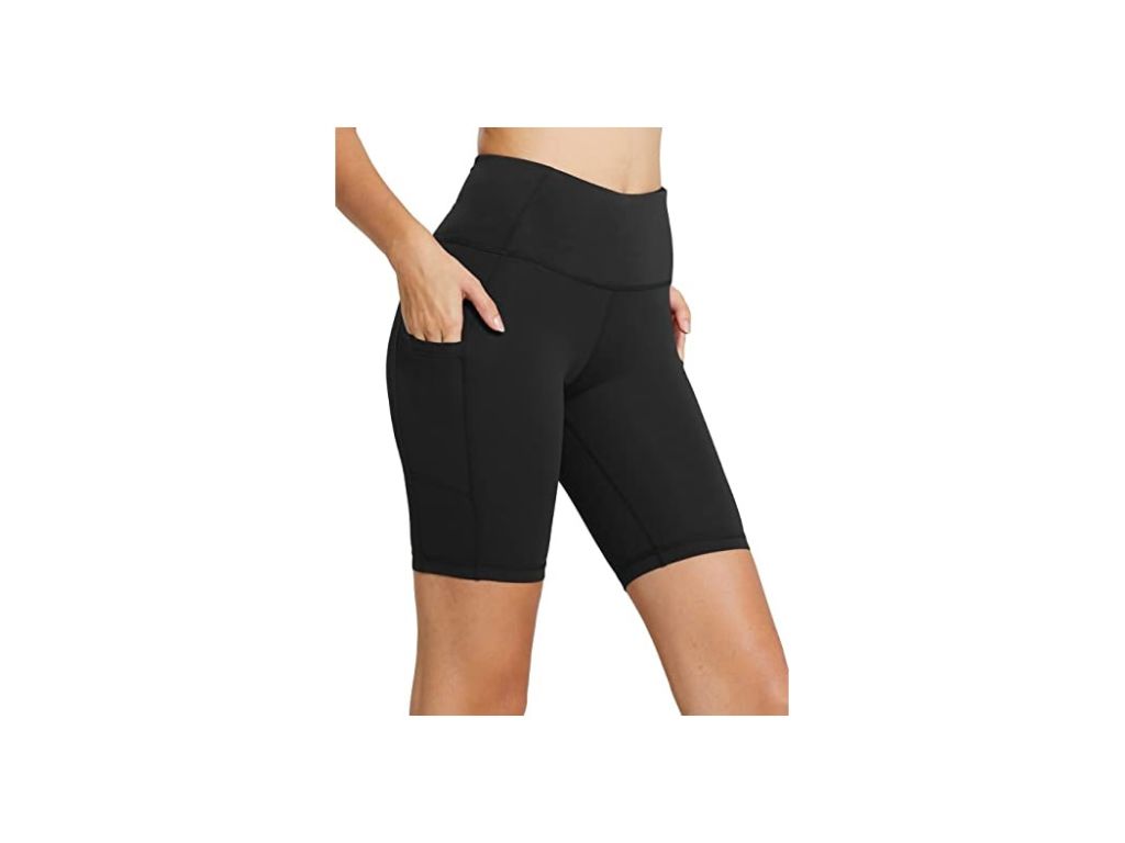 BALEAF Women's 8" /5" High Waist Biker Shorts Yoga Workout Running Compression Exercise Shorts Side Pockets