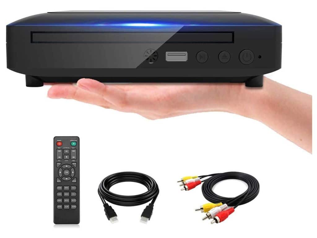 Ceiholt Mini DVD Player, DVD CD/Disc Player for TV with HDMI/AV Output, HDMI/AV Cables Included, HD 1080P Supported Built-in PAL/NTSC System USB Input