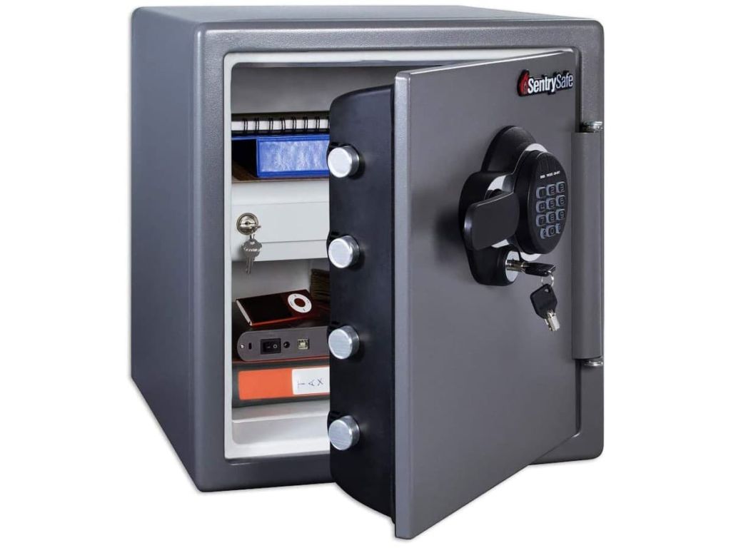 SentrySafe SFW123GDC Fireproof Safe and Waterproof Safe with Digital Keypad 1.23 Cubic Feet, Gun Metal Grey