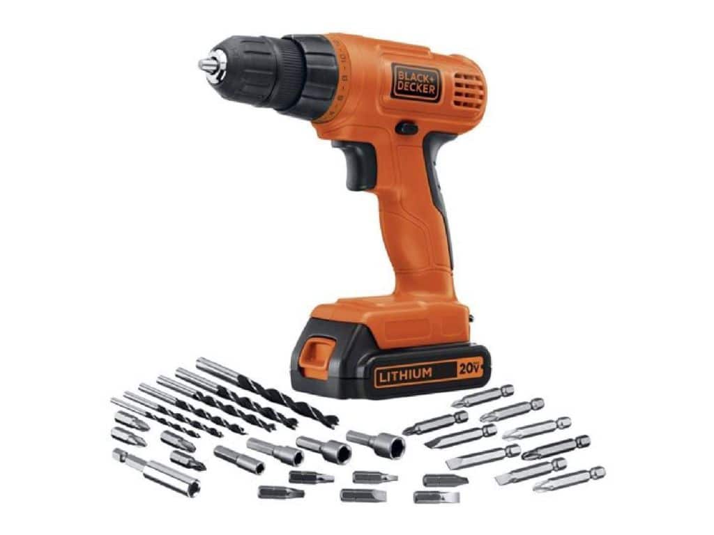 BLACK+DECKER 20V Max Cordless Drill / Driver with 30-Piece Accessories (LD120VA)