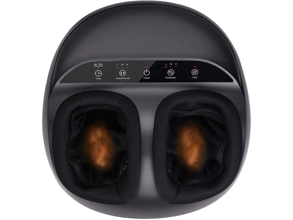 RENPHO Foot Massager Machine with Heat, Shiatsu Deep Kneading, Multi-Level Settings, Delivers Relief for Tired Muscles and Plantar Fasciitis, Fits feet up to Men Size 12