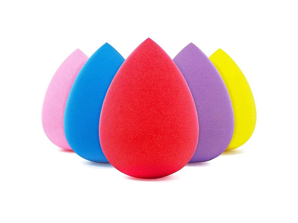 BEAKEY 5 Pcs Makeup Sponge Set, Foundation Blending Beauty Sponge, Flawless for Liquid, Cream, and Powder, Multi-colored Makeup Sponges