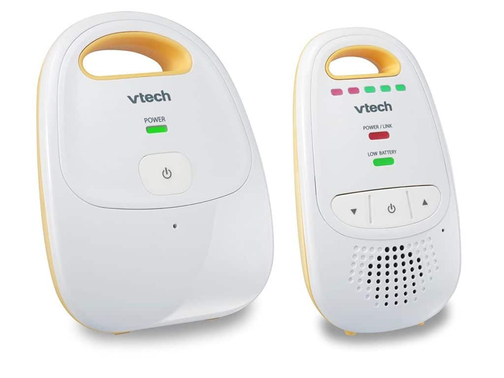 Upgraded VTech DM111 Audio Baby Monitor with Best-in-Class Long Range, Privacy Guaranteed DECT 6.0 Transmissions, Crystal-Clear Sound, Up-Graded Parent Unit with Rechargeable Battery