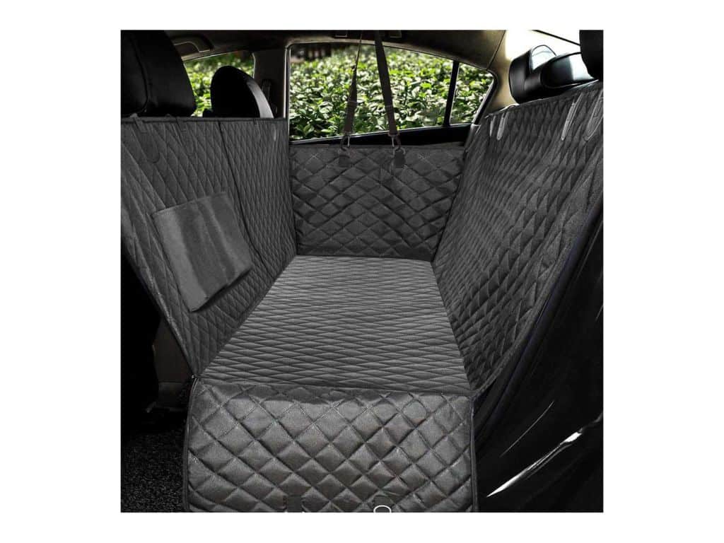 Honest Luxury Quilted Dog Car Seat Covers with Side Flap Pet Backseat Cover for Cars, Trucks, and SUV's - Waterproof & Nonslip Dog Seat Cover