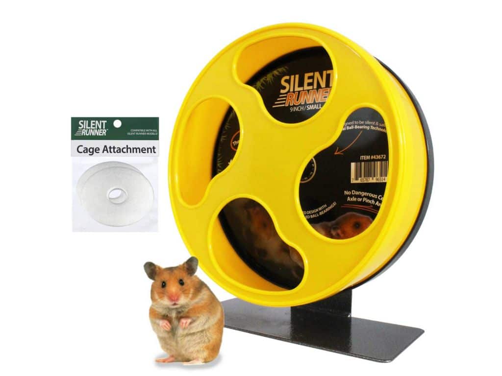 Silent Runner 9" | Wheel + Cage Attachment | Hamsters, Gerbils, Mice