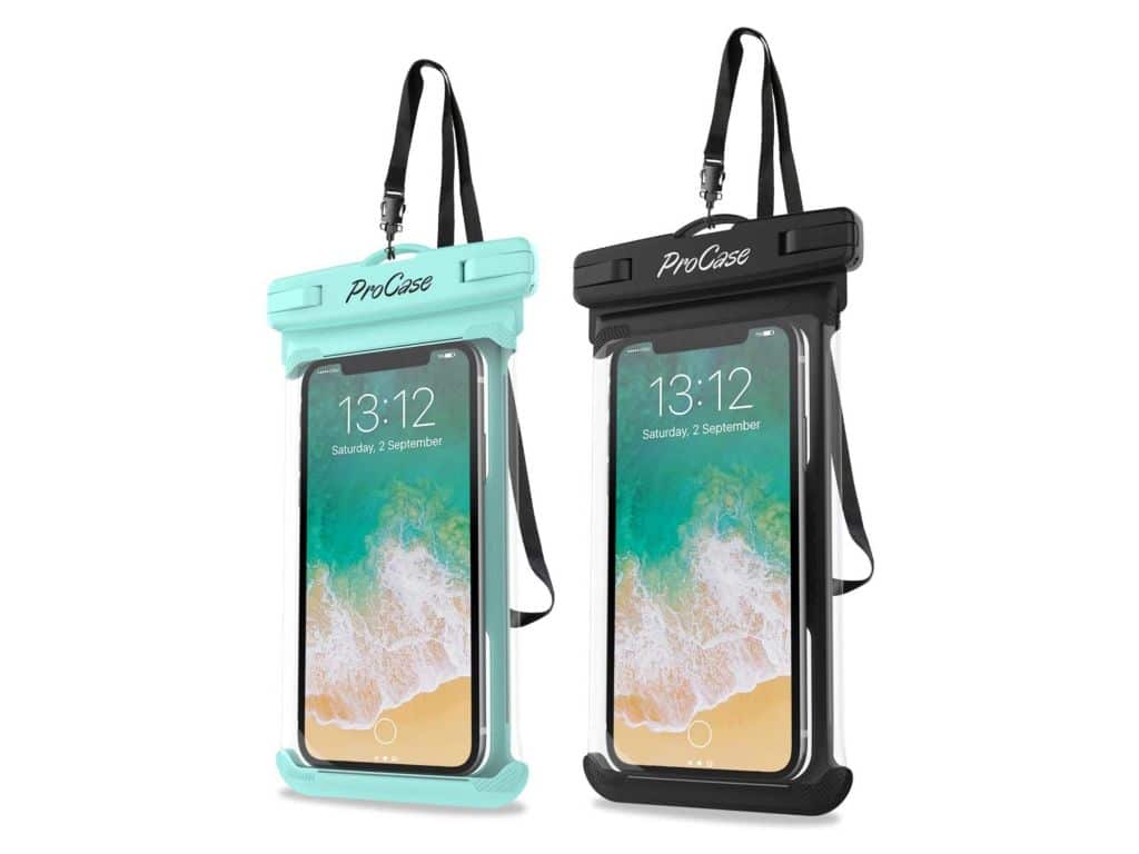 ProCase Universal Waterproof Case Cellphone Dry Bag Pouch for iPhone 12 Pro Max 11 Pro Max Xs Max XR XS X 8 7 6S Plus SE 2020, Galaxy S20 Ultra S10 S9 S8/Note 10 9 up to 6.9" -2 Pack, Green/Black