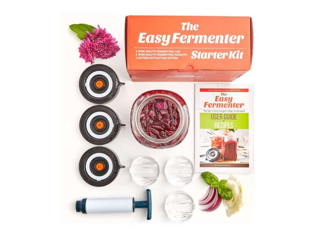 Easy Fermenter Wide Mouth Lid Kit (3 Lids + 3 Weights + Pump) – The Complete Starter Kit With Everything You Need To Begin Fermenting