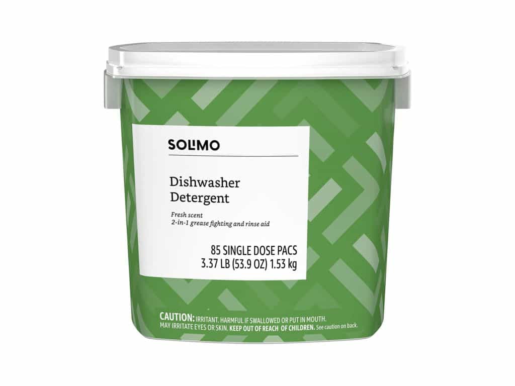 Amazon Brand - Solimo Dishwasher Detergent Pacs, Fresh Scent, 85 Count