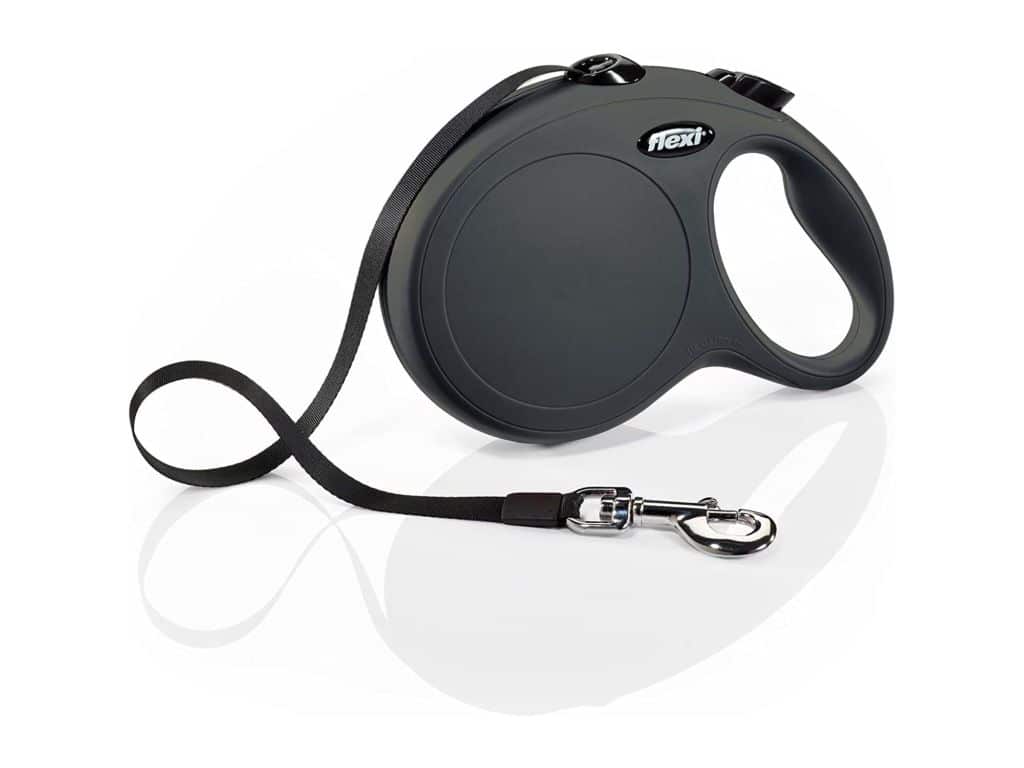 FLEXI New Classic Retractable Dog Leash (Tape) 26 feet, Large, Black