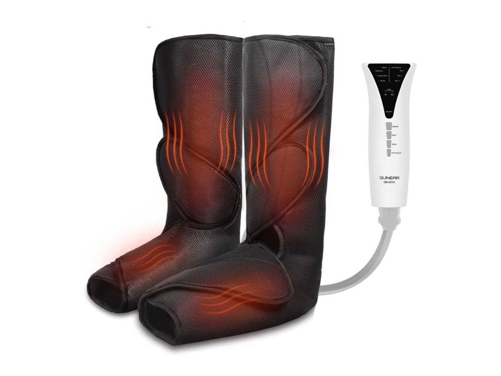 QUINEAR Leg Massager with Heat Air Compression Massage for Foot & Calf Helpful for Circulation and Muscles Relaxation