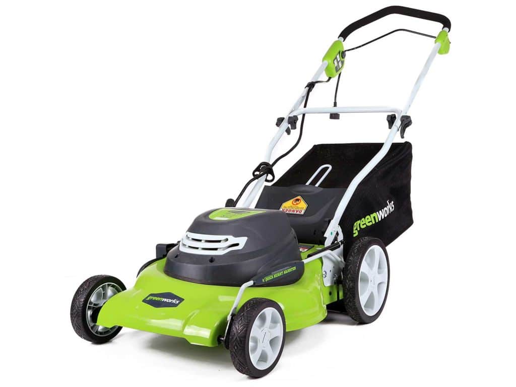 Greenworks 12 Amp 20-Inch 3-in-1 Electric Corded Lawn Mower, 25022 Wide 20” Cutting Path