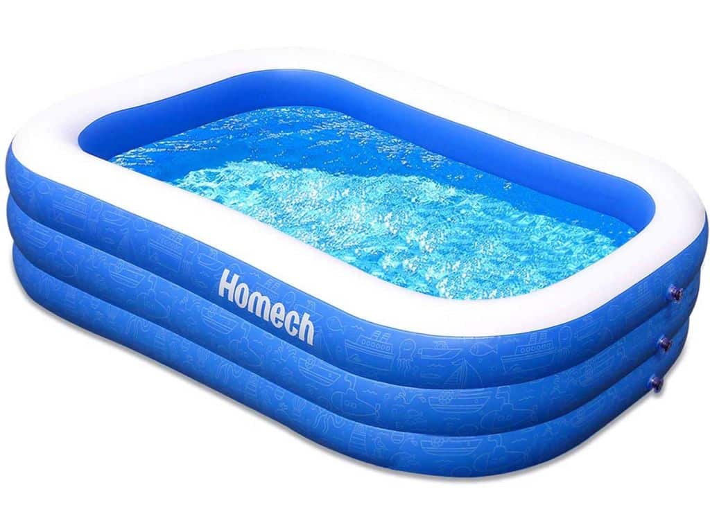 Homech Family Inflatable Swimming Pool, 118" X 72" X 22" Full-Sized Inflatable Lounge Pool for Baby, Kiddie, Kids, Adult, Infant, Toddlers for Ages 3+, Outdoor, Garden, Backyard, Summer Water Party