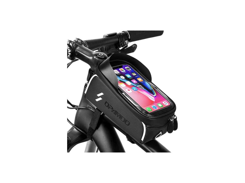 Bike Phone Front Frame Bag - Waterproof Bicycle Top Tube Cycling Phone Mount Pack Phone Case for 6.5’’ iPhone Plus xs max