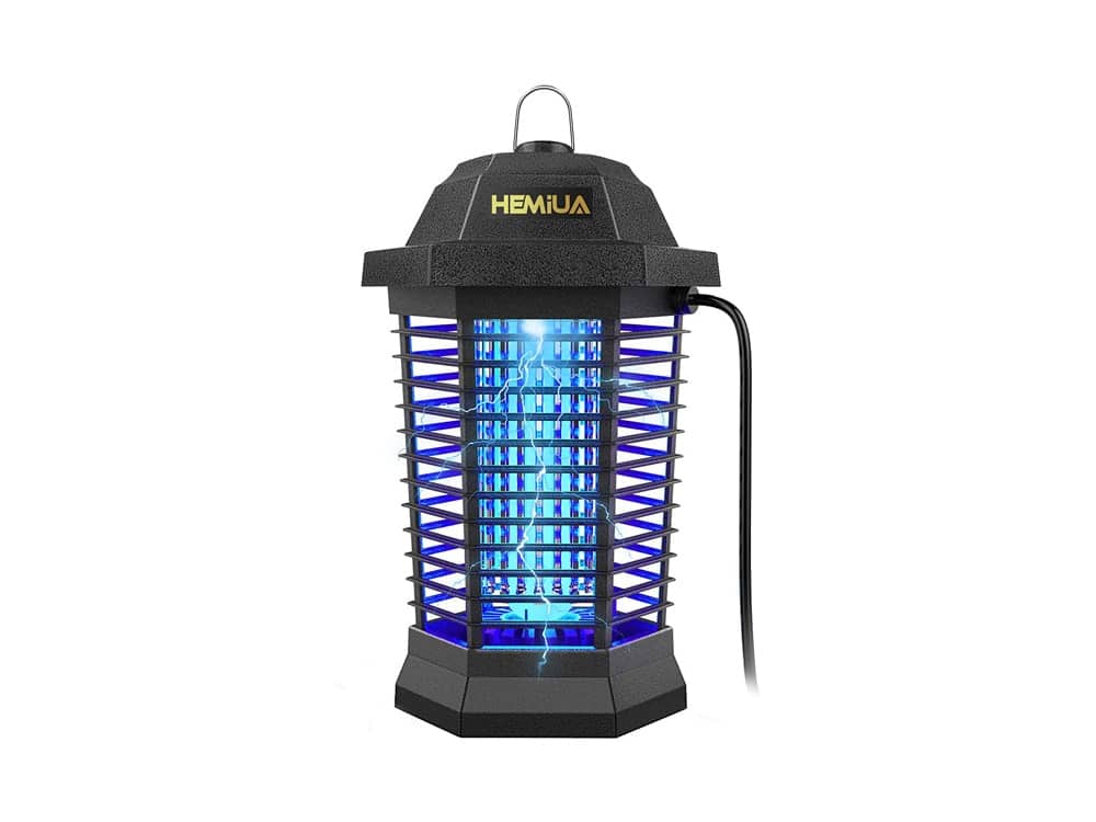 HEMIUA Bug Zapper for Outdoor and Indoor, Waterproof Insect Fly Pest Attractant Trap, 4200V Powered Electric Mosquito Zappers Killer for Backyard, Patio (Black)