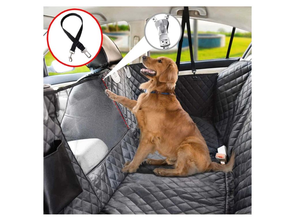 Vailge Dog Seat Cover for Back Seat, 100% Waterproof Dog Car Seat Covers with Mesh Window, Scratch Prevent Anti-Slip Dog Car Hammock, Car Seat Covers for Dogs, Dog Backseat Cover for Cars, Standard