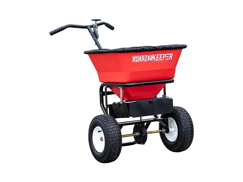 Buyers Products 3039632R Grounds Keeper Salt Spreader, 100 Pound Capacity, Red