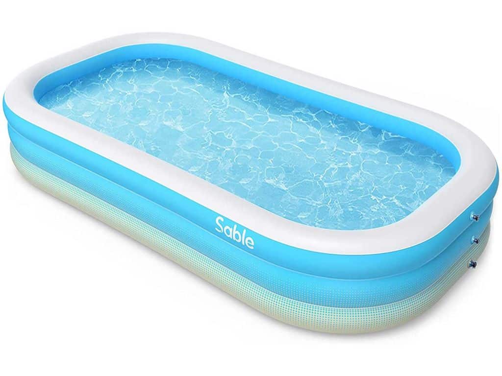 Sable Inflatable Pool, Blow Up Family Full-Sized Pool for Kids, Toddlers, Infant & Adult, 118" X 72" X 22", Swim Center for Ages 3+, Outdoor, Garden, Backyard, Summer Water Party