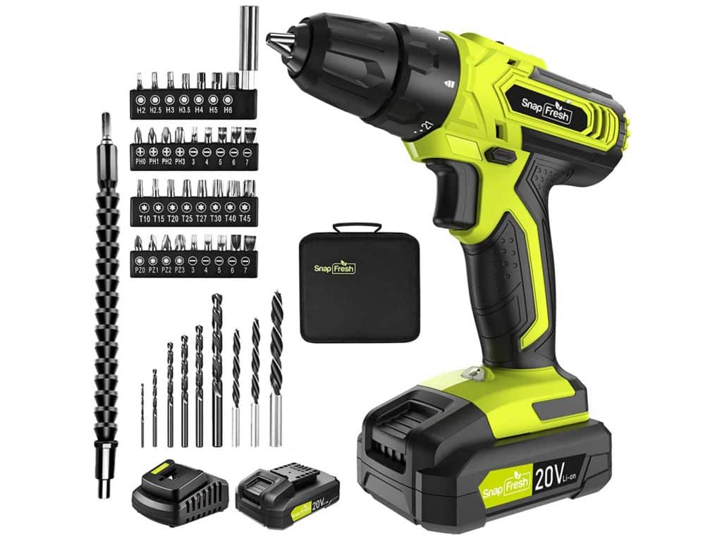 Cordless Drill - 20V Cordless Drill with Battery & Charger, Impact Drill Set for Home, Power Drill Driver with Infinitely Variable Speed Control, Electric Drill Combo Kit (Battery & Charger Included)