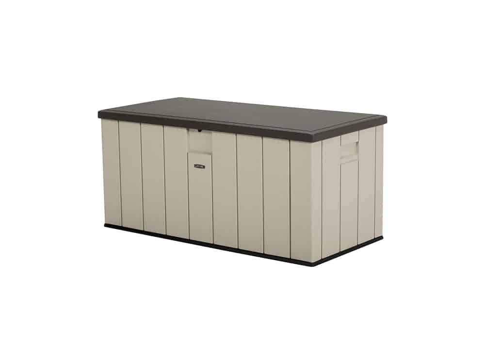 Lifetime 60254 Heavy-Duty Outdoor Storage Deck Box, 150 Gallon, Desert Sand/Brown