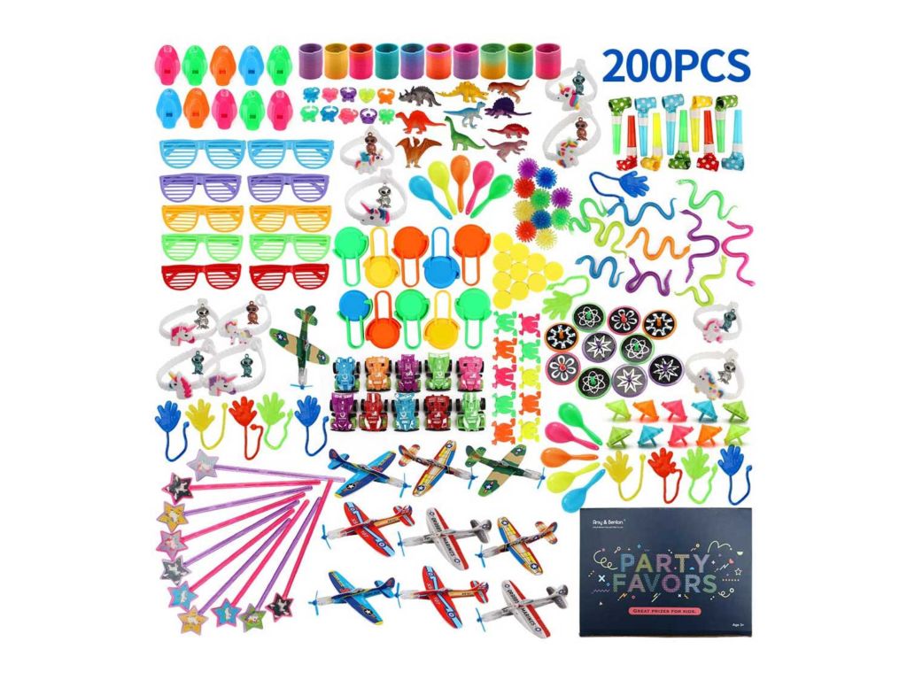 Amy&Benton 200PCS Goodie Bag Fillers Party Favors for Kids Birthday Pinata Filler Toy Assortment Prizes for Kids Classroom Rewards