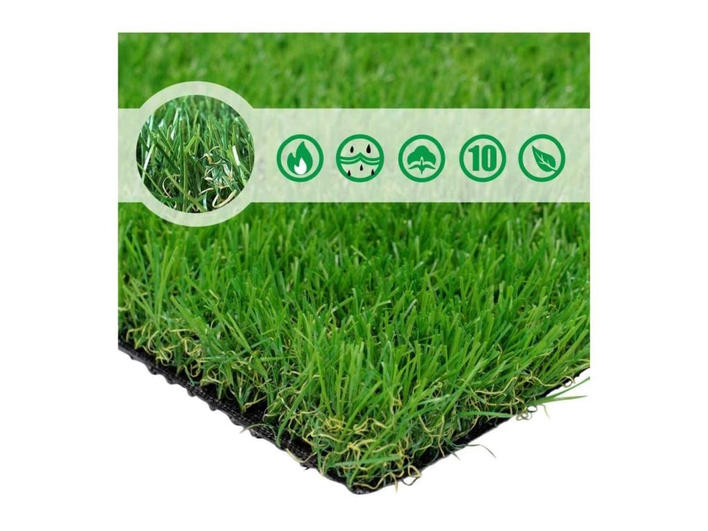 PETGROW PG1-4 Artificial Grass Rug 6.5 FT x10 FT (65 Square FT), Realistic Indoor Outdoor Garden Lawn Landscape Patio Synthetic Turf Mat- Thick Fake Faux Grass