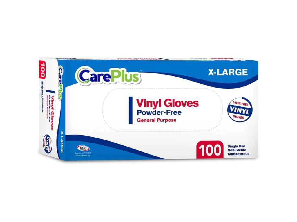 Disposable Vinyl Gloves Extra Large Non Latex Powder Free 100 Count Clear