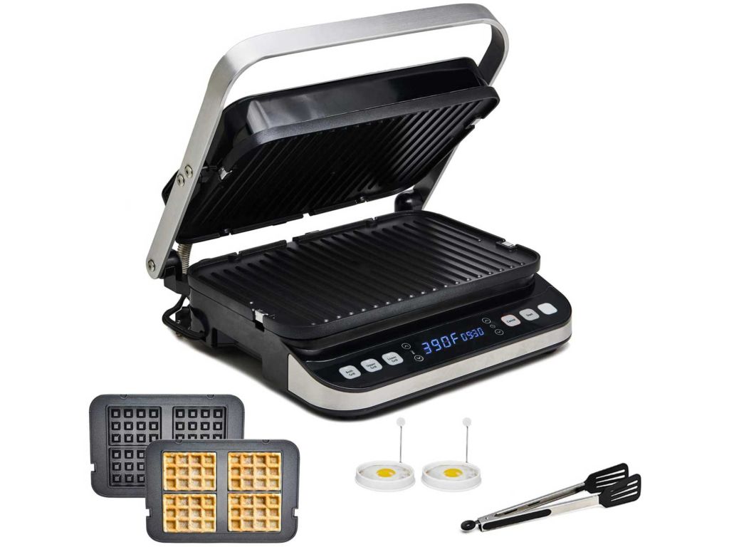 Yedi Total Package 6-in-1 Digital Grill, Waffle Maker, Panini Press, Griddle, with Deluxe Accessory Kit