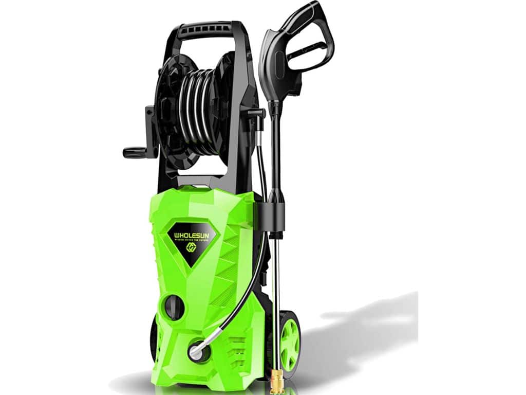 WHOLESUN 3000PSI Electric Pressure Washer 2.4GPM Power Washer 1600W High Pressure Cleaner Machine with 4 Nozzles Foam Cannon, Best for Cleaning Homes, Cars, Driveways, Patios (Green)