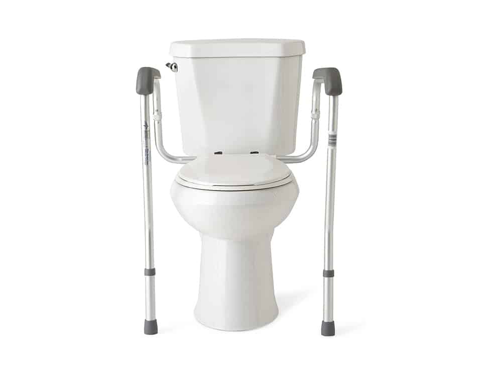 Medline Toilet Safety Rails, Safety Frame for Toilet with Easy Installation, Height Adjustable Legs, Bathroom Safety, Foam Armrests, Easy to Clean, Aluminum Frame, 250lb. Weight Capacity